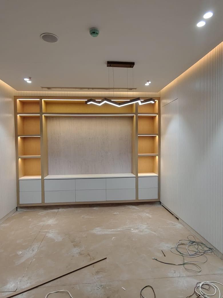 Living Room Feature Wall, Whitefield — Wall Panelling